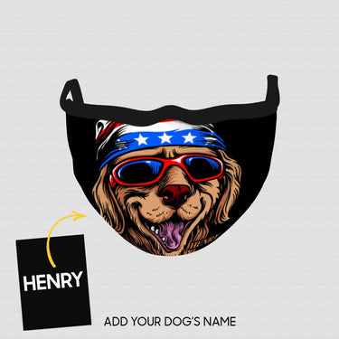 Personalized Dog Gift Idea - Dog Wearing Flag Hat Zoom In For Dog Lovers - Cloth Mask